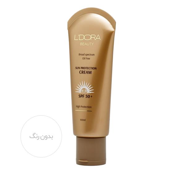 ضد آفتاب بیرنگ کرم ضدآفتاب بدون رنگ و فاقد چربی SPF50 لدورا 100 میلی